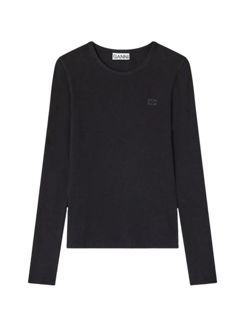 GANNI long-sleeve crew-neck T-shirt - Black - zdjęcie produktu nr 1