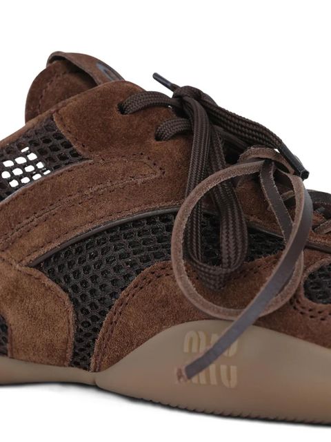 Miu Miu mesh-panel sneakers - Brown