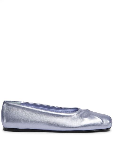 Marni Little Bow metallic ballerina shoes - Blue - zdjęcie produktu nr 1