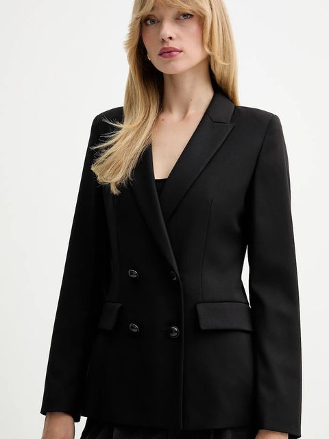 Marella marynarka Emme by Marella kolor czarny dwurzędowa gładka 2525046161200