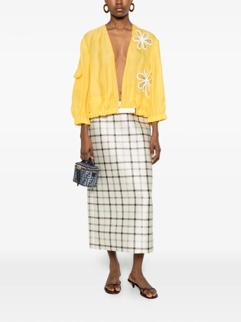 FENDI floral-patch jacket - Yellow - zdjęcie produktu nr 2