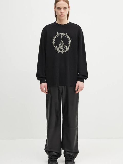 Aries bluza bawełniana Peace Press Gothic Waffle LS Tee
