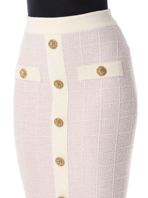 Balmain button-detail midi skirt - Pink