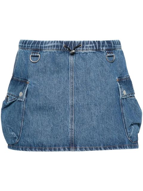 Coperni appliqué-logo denim cargo skirt - Blue - zdjęcie produktu nr 1