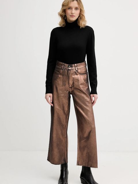 United Colors of Benetton jeansy damskie kolor złoty 48UHDE02M - zdjęcie produktu nr 2