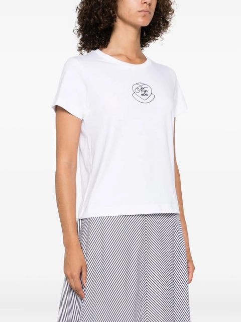 Moncler heart-embroidered cotton T-shirt - White