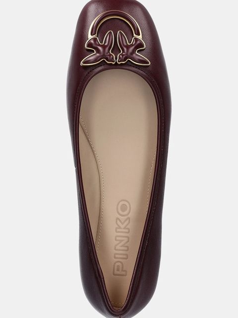 Pinko baleriny skórzane Max 03 kolor bordowy SD0379P003P61