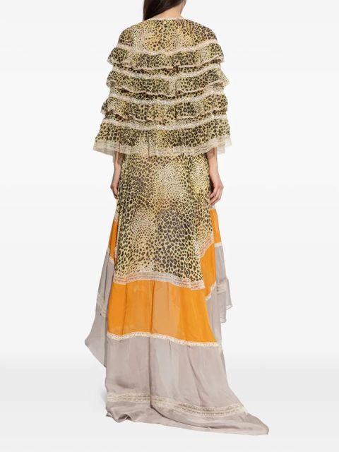 ETRO ruffled leopard-print maxi dress - Brown
