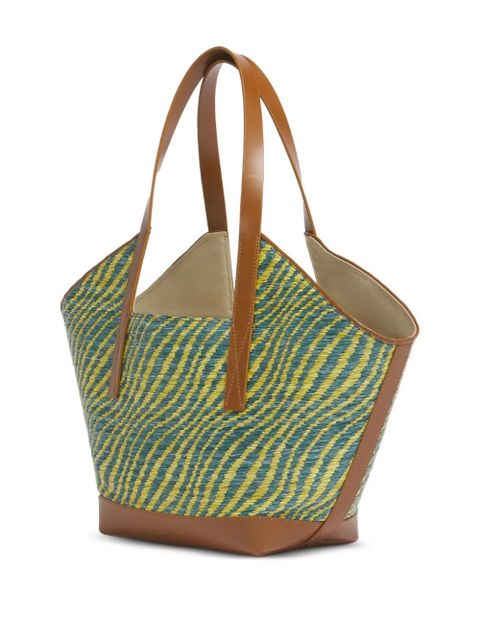 Marni two-tone raffia-effect tote bag - Blue - zdjęcie produktu nr 2