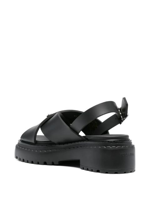 Prada 40mm cross-strap platform sandals - Black