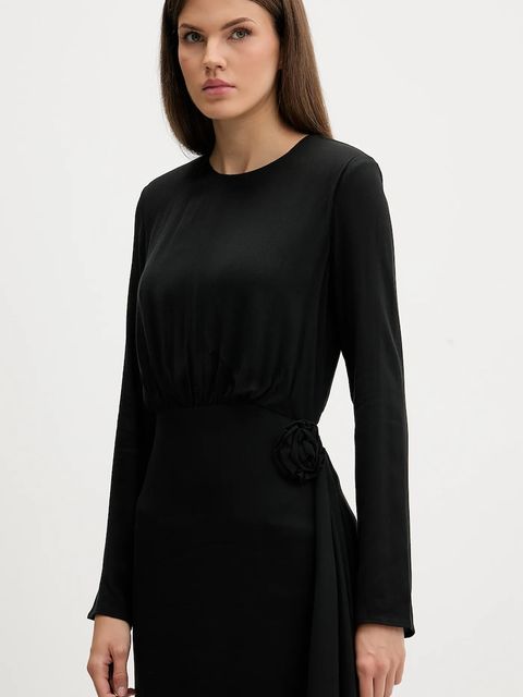 HUGO sukienka kolor czarny maxi rozkloszowana 50547704