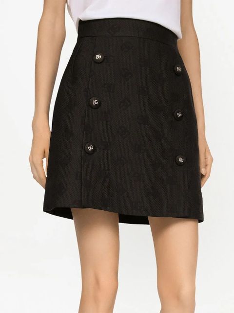 Dolce & Gabbana DG-logo jacquard miniskirt - Black