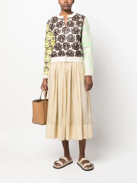 Tory Burch floral-motif zip-up cardigan - Neutrals - zdjęcie produktu nr 2