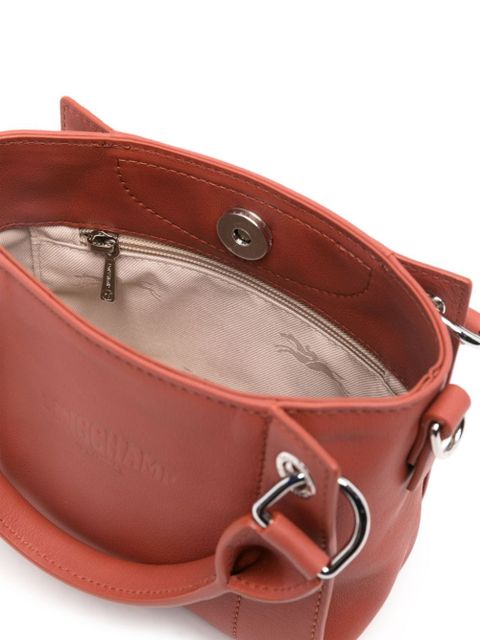 Longchamp mini 3D leather tote bag - Brown