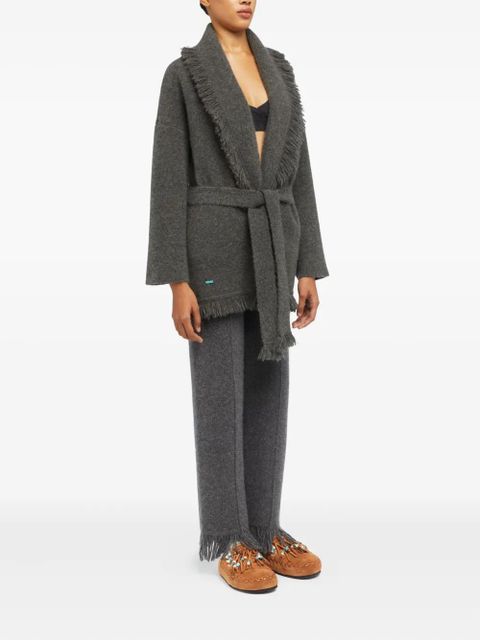 Alanui Finest fringed shawl-collar cardigan - Grey