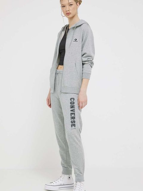 Converse bluza kolor szary z kapturem gładka 10023871.A02-VINTAGEGRE