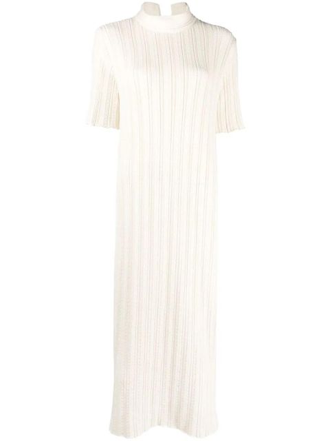 Jil Sander short-sleeve ribbed-knit dress - Neutrals - zdjęcie produktu nr 1