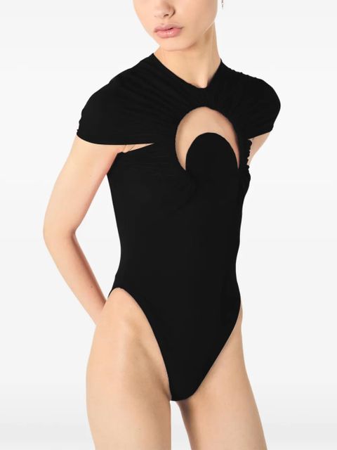 Marine Serre Moon gathered swimsuit - Black - zdjęcie produktu nr 2