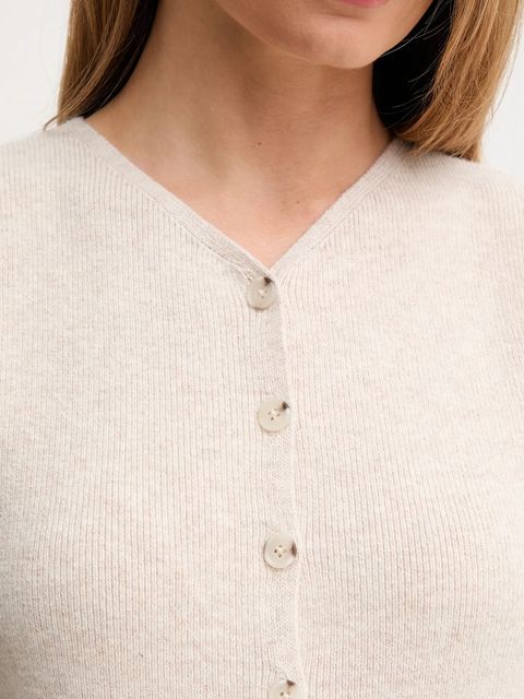 OUI kamizelka z wełną damski kolor beżowy lekki 86170