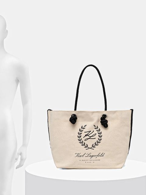 Karl Lagerfeld torebka bawełniana K/HOTEL kolor beżowy B1W46065