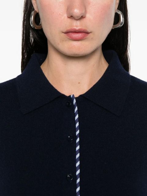 SANDRO striped-detail cardigan - Blue