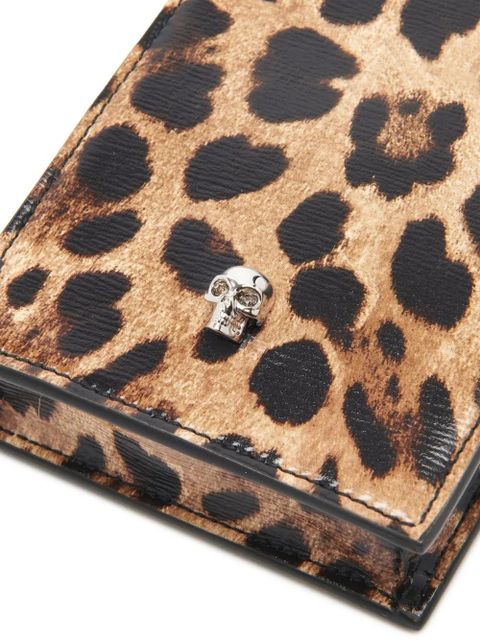 Alexander McQueen leopard-print phone case - Brown