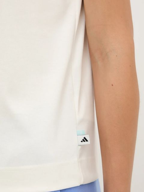 adidas t-shirt bawełniany Cat damski kolor beżowy JV8515