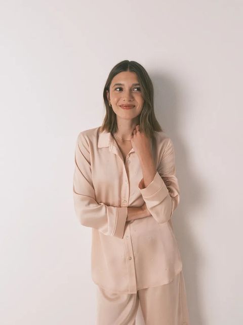 women'secret piżama damska kolor pomarańczowy satynowa 2542458