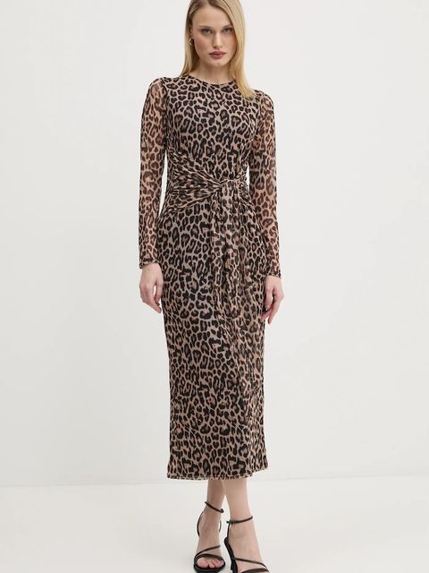 Never Fully Dressed sukienka Hannie kolor beżowy maxi dopasowana NFDDR1927 - zdjęcie produktu nr 1