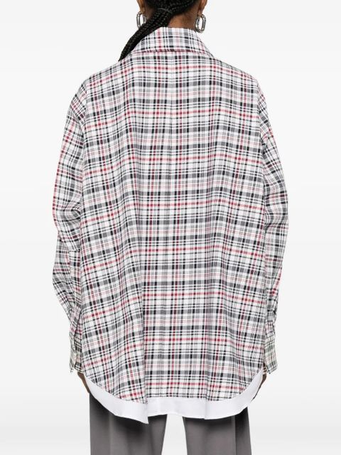 Victoria Beckham Cocoon check-print jacket - White