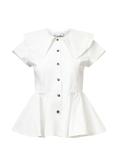 GANNI ruffle shirt - White - zdjęcie produktu nr 1