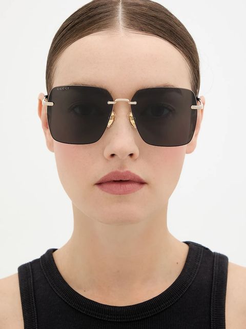 Gucci okulary przeciwsłoneczne damskie kolor złoty GG1955SA