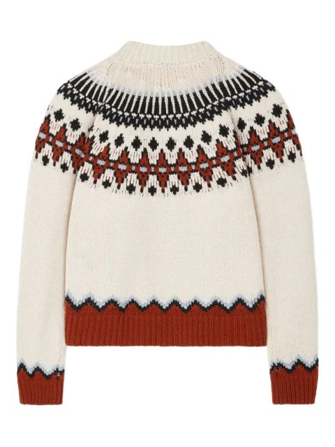 Alanui Fair Isle patterned wool sweater - White