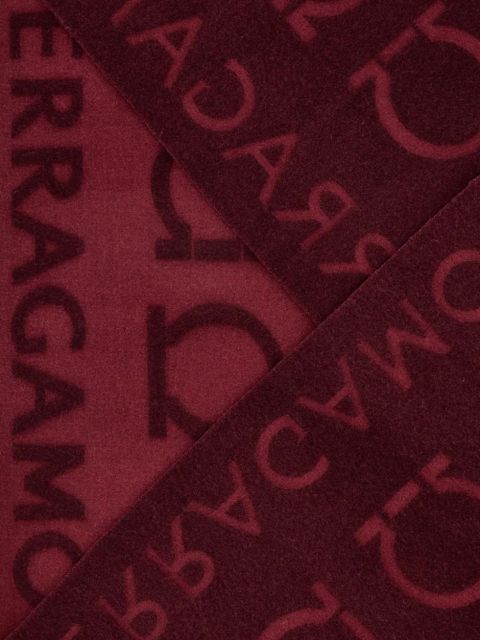 Ferragamo Gancini jacquard logo scarf - Red - zdjęcie produktu nr 2