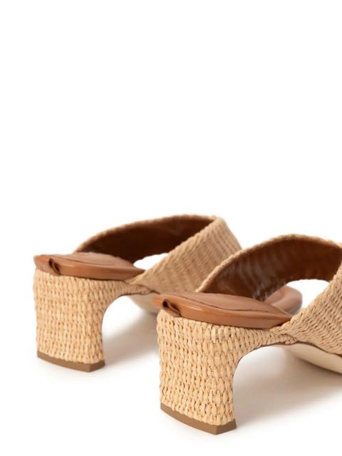 BY FAR Dasha raffia heeled espadrilles - Neutrals