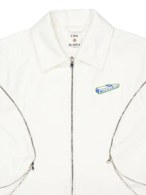 Casablanca zip-up cotton jacket - White