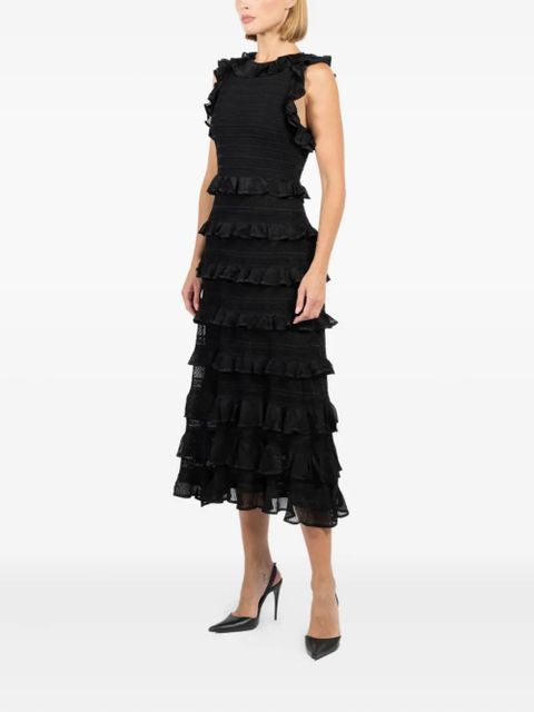 ZIMMERMANN tiered ruffle midi dress - Black