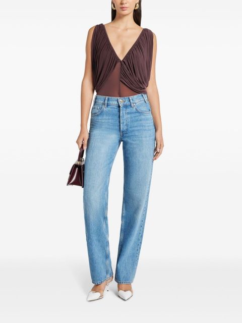 Magda Butrym ruched bodysuit - Purple