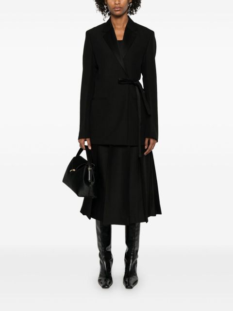 TOTEME satin-lapels wrap blazer - Black - zdjęcie produktu nr 2