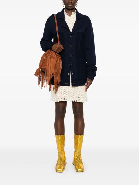 Valentino Garavani notched-lapels cardigan - Blue - zdjęcie produktu nr 2