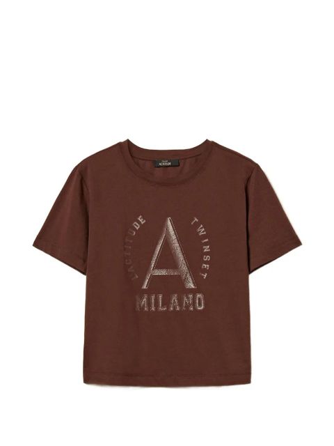 TWINSET logo-print T-shirt - Brown - zdjęcie produktu nr 1