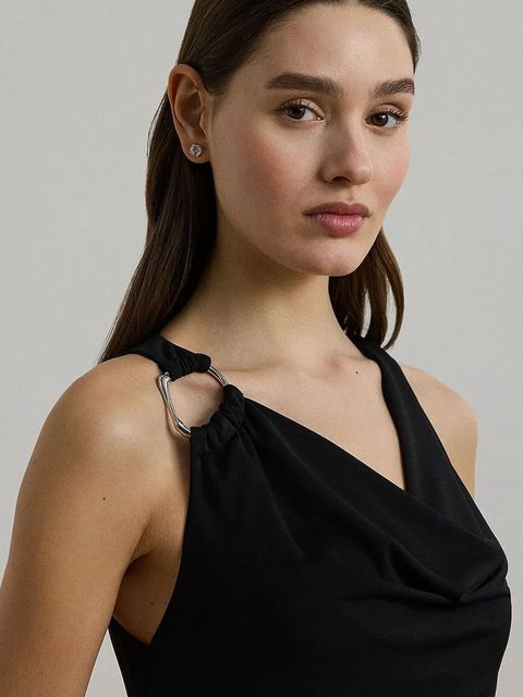 Lauren Ralph Lauren sukienka kolor czarny maxi dopasowana 253971057