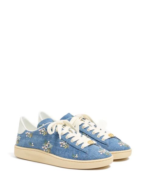 Valentino Garavani Royco denim trainer with floral embroidery - Blue - zdjęcie produktu nr 2