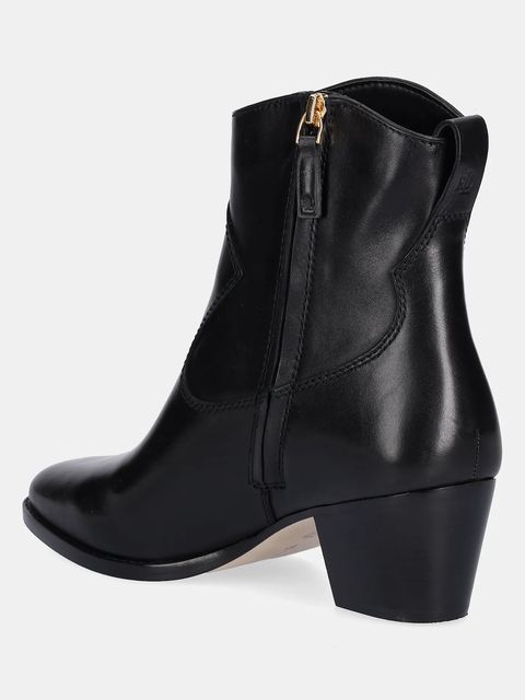 Lauren Ralph Lauren botki skórzane Harpher damskie kolor czarny na słupku 802967822001 - zdjęcie produktu nr 2
