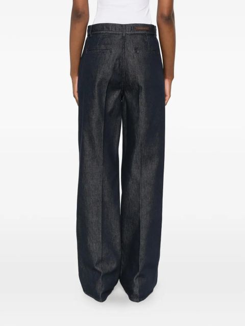 Max Mara cotton pleated jeans - Blue