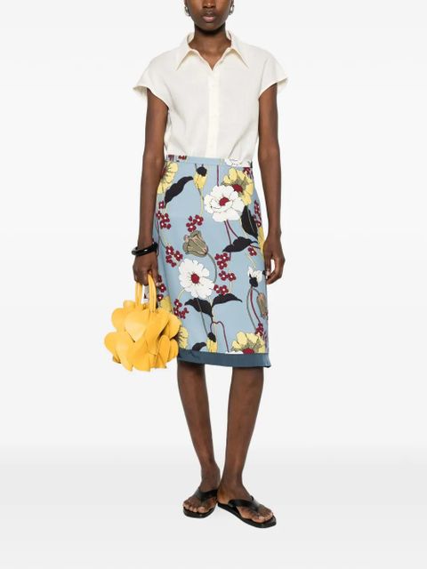 Marni floral-print midi skirt - Blue - zdjęcie produktu nr 2