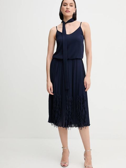 Sandro Ferrone sukienka kolor granatowy midi rozkloszowana S18XBERYKER - zdjęcie produktu nr 1