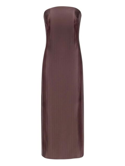 LouLou de Saison Giulia striped bustier midi dress - Brown - zdjęcie produktu nr 1