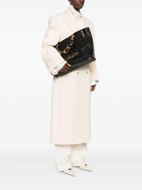 Balmain chain embossed leather tote bag - Black - zdjęcie produktu nr 2