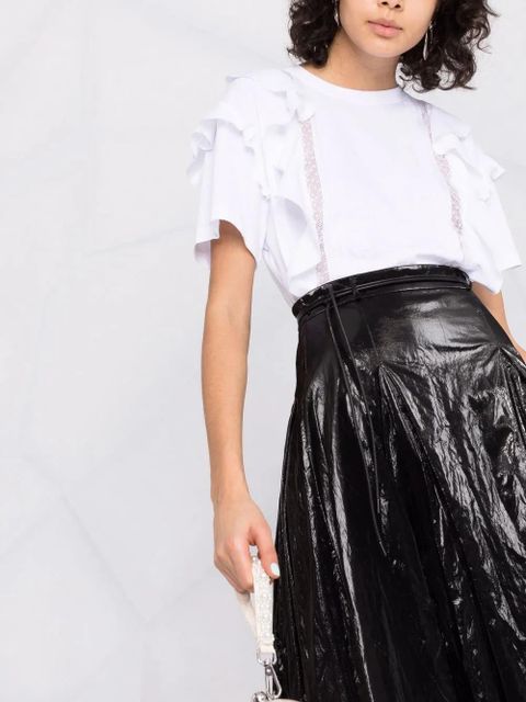 Valentino Garavani ruffle-trim short-sleeve T-shirt - White